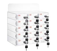 Armoire de rangement en acrylique pour téléphone avec clés - 15 grilles murales pour salle de classe et bureau - Design transparent pour un accès et une utilisation faciles