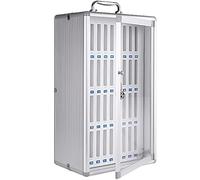 Armoire de rangement en alliage d'aluminium, tableau de poche verrouillable transparent pour un rangement sécurisé du téléphone, design portable, idéal pour les bureaux et les espaces publics, couleur