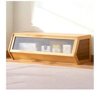 Armoire de Rangement en Bambou Haut de Gamme avec Portes rabattables, idéale pour Les Bureaux, Les celliers et Les dressings - modules empilables en Bois pour Ranger Livres, en-Cas, Jouets,