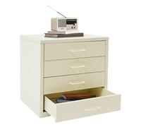 Armoire de rangement en métal avec 4 tiroirs - Charge maximale : 3 kg par couche - Pour le bureau à domicile - À monter soi-même - Beige