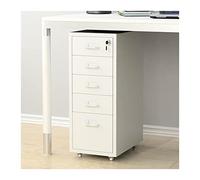 Armoire de rangement en métal avec système de verrouillage, 5 tiroirs, sous le bureau roulant pour documents juridiques/lettres/A4, entièrement assemblée, idéale pour la maison et le bureau