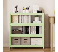 Armoire de Rangement en Métal, Bibliotheque Bibliothèque avec Porte Rabattable Vers L'intérieur, Armoire de Rangement Autonome avec Porte Magnétique, Pieds Réglables, pour Cuisine, Salon, Bureau(Green