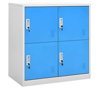 Armoire de rangement en métal verrouillable de 93 cm de haut avec 2 étagères pour bureau et école, rangement de documents, bleu, parfait pour les vestiaires et les studios