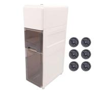 Armoire de rangement en plastique mince, boîte de rangement pour le riz de style tiroir, armoire de cuisine haute et verticale avec roues pour les aliments et les ingrédients, desi (3 couches)