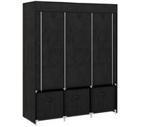 Armoire de rangement en tissu HOMCOM pliable avec 5 étagères, 2 tringles et 3 tiroirs en tissu 125L x 43l x 162.5H cm, noir