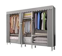 Armoire De Rangement en Tissu Portable, Penderie Dressing en Toile Pliable, Garde-Robe avec Barre De Suspension, Armoire Penderie,207x46x173cm