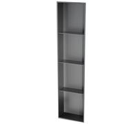 Armoire de rangement encastrée étanche en acier inoxydable pour salle de bain avec garde-corps intégré 28 x 12 x 12 cm Gris - Parfait pour les salles de bains modernes