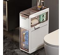 Armoire de rangement étanche pour salle de bain - Étagères pour côté toilette avec porte-mouchoirs, assemblage facile, design à volutes peu encombrantes, idéal pour organiser les petites salles de