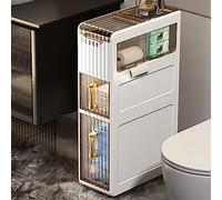 Armoire de rangement étanche pour salle de bain - Étagères pour côté toilette avec porte-mouchoirs, assemblage facile, design à volutes peu encombrantes, idéal pour organiser les petites salles de