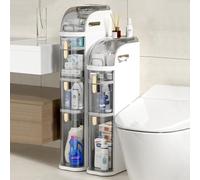 Armoire de rangement étroite de salle de bain avec tiroirs et roulettes transparents, meuble d'angle de 17,8 cm pour cuisine, buanderie, salon, toilettes, 3/4/5 niveaux, organiseur peu encombrant