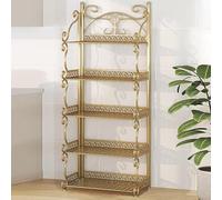 Armoire de rangement étroite en métal, 3/4/5 niveaux, étagère portable pour la maison, le bureau, la bibliothèque, sans assemblage, pour chambre à coucher, salon et bureau à domicile, doré, 88 cm