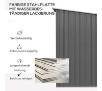 Armoire de rangement extérieure Outsunny en acier 092 m² coffre sécurisé toit en pente 100x103x160cm couleur grise