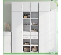 Armoire de rangement - FAF7291712425325 - Blanc - Bois d'ingénierie - 70x42 5x225 cm 11 compartiments