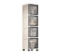 Armoire de rangement fine à roulettes en plastique multicouche pour salle de bain, cuisine et toilettes, étagères étroites anti-basculement, unité d'économie d'espace (gris, 159 x 24,9 x 38,1 cm)