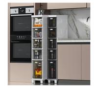 Armoire de rangement fine de grande capacité avec tiroirs et roulettes en plastique transparent, organiseur de papier toilette pour petits espaces (blanc, 5 niveaux)