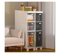 Armoire de rangement fine de grande capacité avec tiroirs et roulettes en plastique transparent, organiseur de papier toilette pour petits espaces (gris, 4 niveaux)