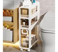 Armoire de rangement fine et haute pour salle de bain, unité verticale étroite avec tiroirs transparents, meuble de sol multifonction pour salle de bain et cuisine, solution peu encombrante