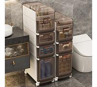 Armoire de rangement fine pour papier toilette avec roulettes et tiroirs - Organiseur latéral étroit pour salle de bain, chambre à coucher, bureau, cuisine, salon.