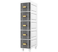 Armoire de rangement fine pour salle de bain de 17,8 cm de large, armoire de rangement pour papier toilette avec tiroirs et roulettes transparents, chariot de rangement pour petits espaces, économie