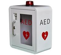 Armoire de rangement for défibrillateur AED, boîte de premiers secours murale en acier avec oîtier d'alarme mural AED avec poignée, for maison, soins infirmiers, bus, lieux publics