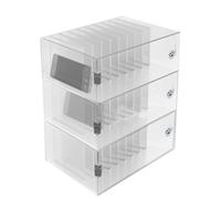Armoire de rangement for téléphone portable et sécurisée en acrylique avec serrure, transparente, for entreprise, usine, école, salle de conférence, mine de charbon(28x19x31.5cm/11x7.5x12in)