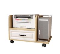 Armoire de rangement for tour d'ordinateur, support de rangement à 2 niveaux, support PC avec roues verrouillables, s'applique au bureau, à la chambre à coucher, au café Internet, peut supporter 45 kg