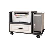 Armoire de rangement for tour d'ordinateur, support de rangement à 2 niveaux, support PC avec roues verrouillables, s'applique au bureau, à la chambre à coucher, au café Internet, peut supporter 45 kg