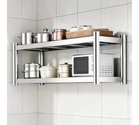 Armoire de Rangement Garage Atelier Acier Inoxydable Cuisine Micro Onde | Armoire Murale Salle de Bain Rangement, Meuble Suspendu Salon, pour Bureau Balcon(80x35x40cm)