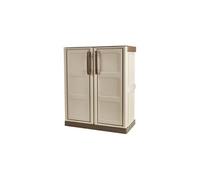 Armoire de Rangement Garage Atelier - Armoire basse 2 portes et 1 étagère Réglable Polypropylène 70 x 39 x 85.5cm Charge 20 kg