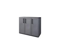 Armoire de Rangement Garage Atelier - Armoire basse 3 portes et 1 étagère Réglable Polypropylène 102x37h84 cm Charge 20 kg