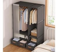 Armoire de Rangement Garde-Robe Pliable en Tissu intissé Garde-Robe Penderies Penderie avec Rideau de poussière, 71 x 45 x 166.5cm, pour Chambre, Vestiaire,