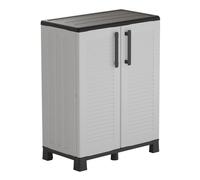 Armoire de rangement Gris 68 x 37 x 90cm Meuble de rangement Intérieur Exterieur 2 portes 2 Etagères Charnière acier INTEC