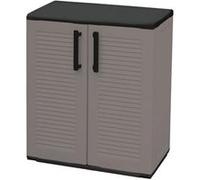 Armoire de Rangement Grise Armoire basse 2 portes Polypropylène - Meuble de rangement 68 x 37 x h84 cm ArtPlast Gris