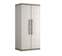 Armoire de rangement - Gulliver - XL - Beige/Taupe - Résistante aux intempéries - 4 étagères réglables