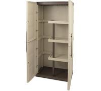 TOOD Armoire de rangement haute en resine 3 tablettes avec porte balai