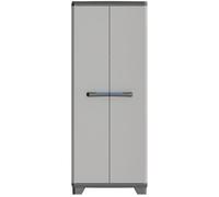 Armoire de rangement haute KETER LINEAR - Noir / Gris - 68 x 39 x 173 cm - 3 étagères réglables - Cadenassable
