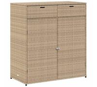 Armoire de rangement jardin beige 105x55x113 cm résine tressée