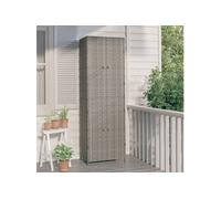 Armoire de rangement jardin Gris 59x40x180 cm Résine tressée