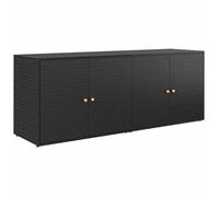 Armoire de rangement jardin - mango - grande espaces - Noir 198x55,5x80 cm Résine tressée M520