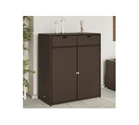 Vidaxl Armoire De Rangement Jardin Marron 105x55x113 Cm Résine Tressée