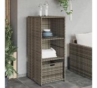 vidaXL Armoire de rangement de jardin gris 50x55x115 cm résine tressée