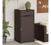 vidaXL Armoire de rangement de jardin avec porte 105x55x113 cm Résine tressée Gris 365565