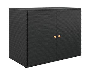 Armoire de Rangement Jardin Résine Tressée, Cabane de Rangement à Outil Extérieur, Coffre à Outils pour Pelouse, Piscine, Terrasse 100 x 55 x 80 cm