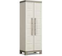 Keter Armoire Haute Excellence - Armoire de Rangement en Résine - Étagères Modulables, Pieds Surélevés - Cuisine, Garage, Atelier, Placard - 68 x 39 x 182 cm - Sable/Terre