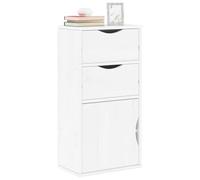 Armoire de Rangement latérale avec 3 tiroirs ODDA en pin Massif Blanc 40x24x79 cm, Meuble de Salon Chambre à Coucher, Commode élégante pour Un Charme scandinave
