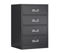 Armoire de rangement latérale en acier inoxydable avec verrou anti-inclinaison pour la maison, le bureau, les fournitures de bureau