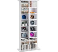 Armoire de rangement média - 8 niveaux réglables - étagères DVD pour 464 CD - blanc - idéal pour le salon et le home cinéma