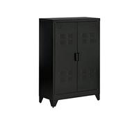 HOMCOM Meuble de rangement métal 75x33x110 cm 2 étagères Noir
