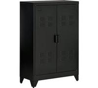 HOMCOM Meuble de rangement métal 75x33x110 cm 2 étagères Noir