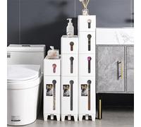 Armoire de rangement mince à 2/3/4 niveaux pour salle de bain - Armoire de rangement étroite pour salle de bain - Grand meuble mobile pour serviettes autonome - Unité à roulettes avec tiroirs de
